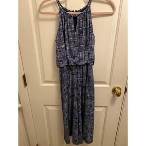 Brand New Roz & Ali Women's Size XS Petite Sleeveless Jumpsuit Pockets Blue